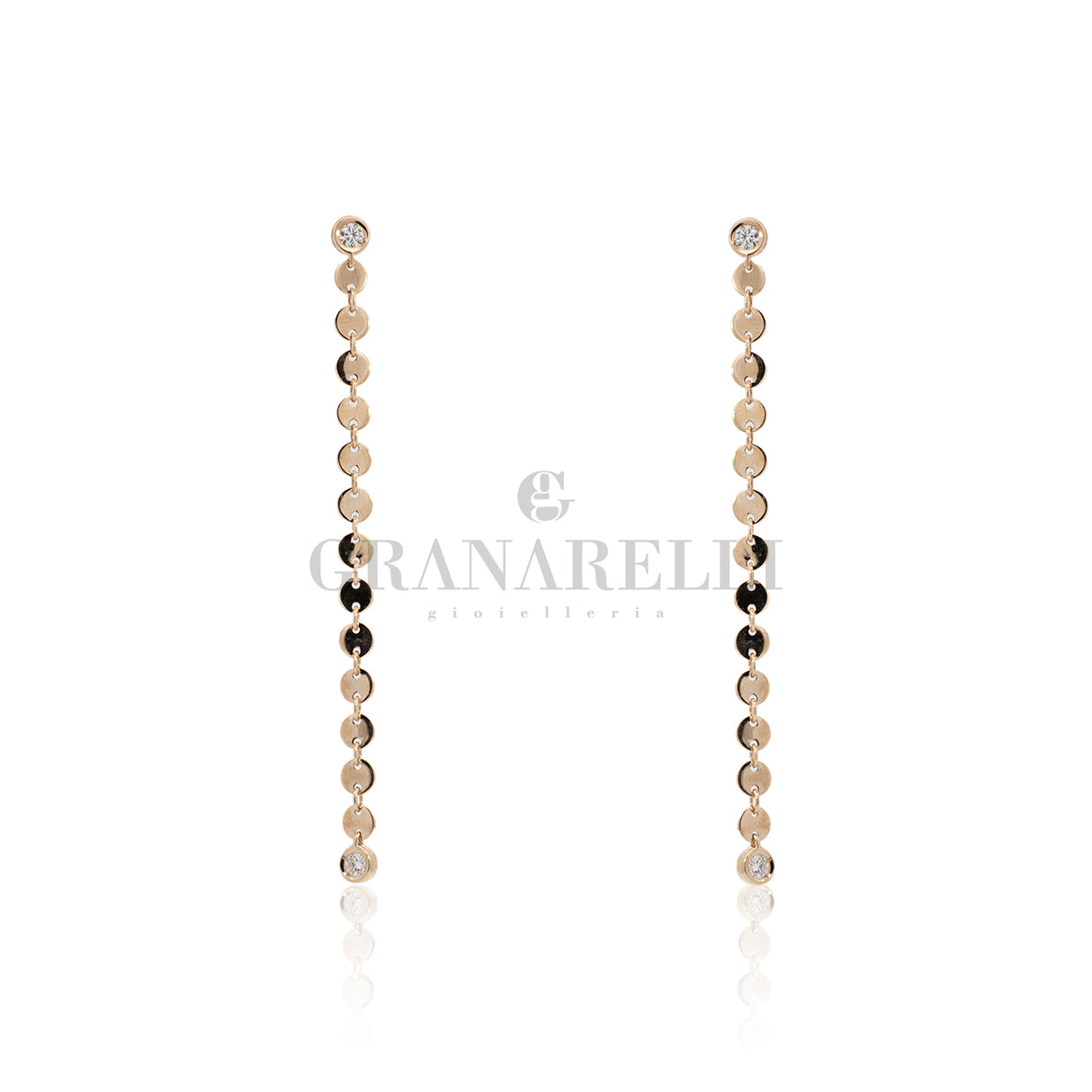 Boucles d'oreilles à barre d'or rose