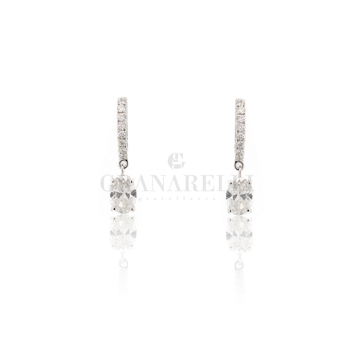 Boucles d'oreilles de tennis de pendentifs diamants blancs