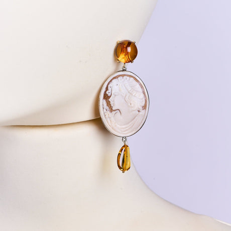 Orecchini Cammeo e Ambra-Orecchini-AMLÈ-Gioielleria Granarelli