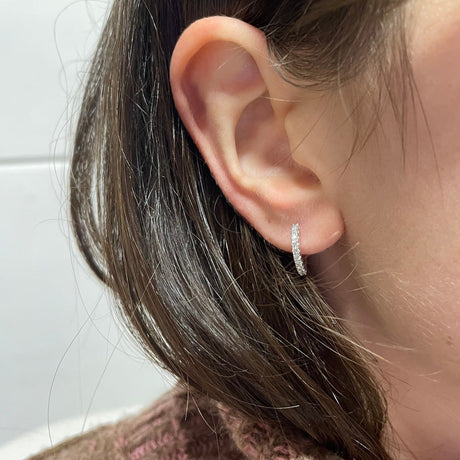 Orecchini Cerchi con Diamanti Bianchi 0.38kt in Oro Bianco-Orecchini-GRANARELLI-Gioielleria Granarelli