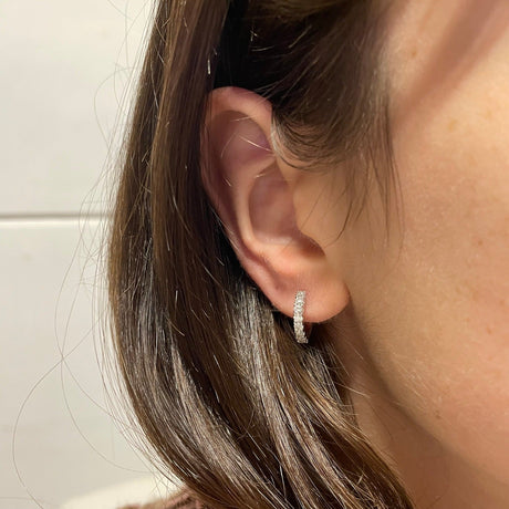 Orecchini Cerchi con Diamanti Bianchi 0.72kt in Oro Bianco-Orecchini-GRANARELLI-Gioielleria Granarelli