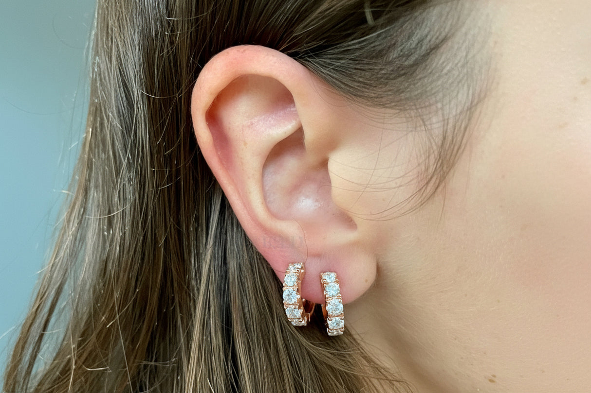 Orecchini Orecchini Cerchi con Diamanti in Oro Rosa CRIVELLI