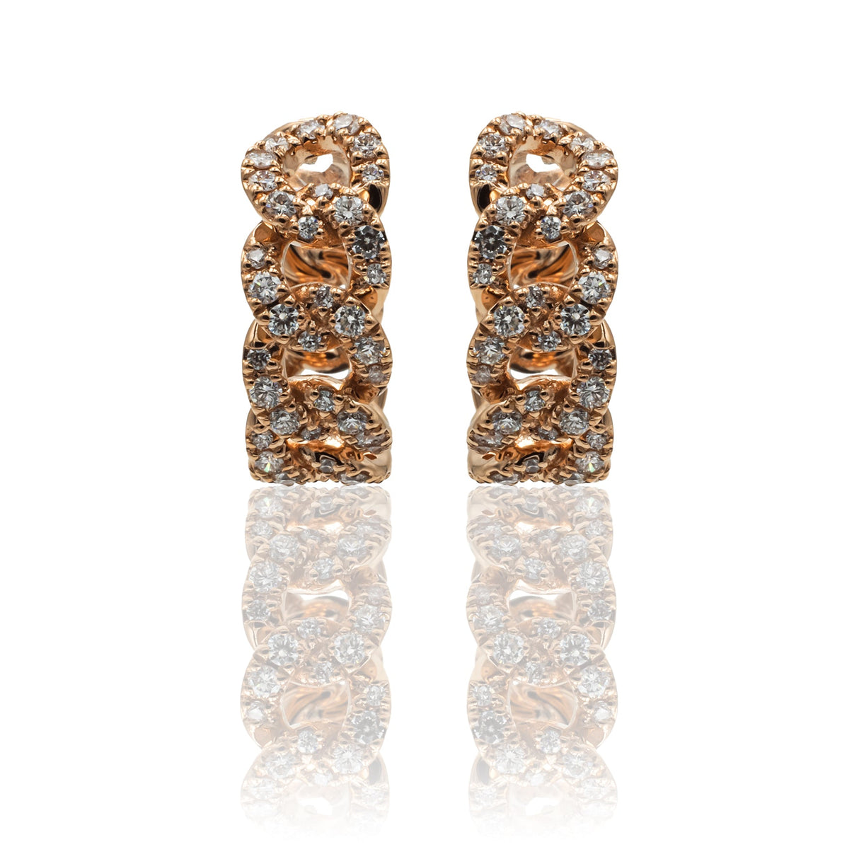 Orecchini Cerchi groumette di Diamanti In Oro Rosa-Orecchini-CRIVELLI-Gioielleria Granarelli