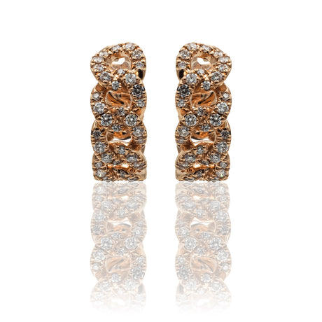 Orecchini Cerchi groumette di Diamanti In Oro Rosa-Orecchini-CRIVELLI-Gioielleria Granarelli