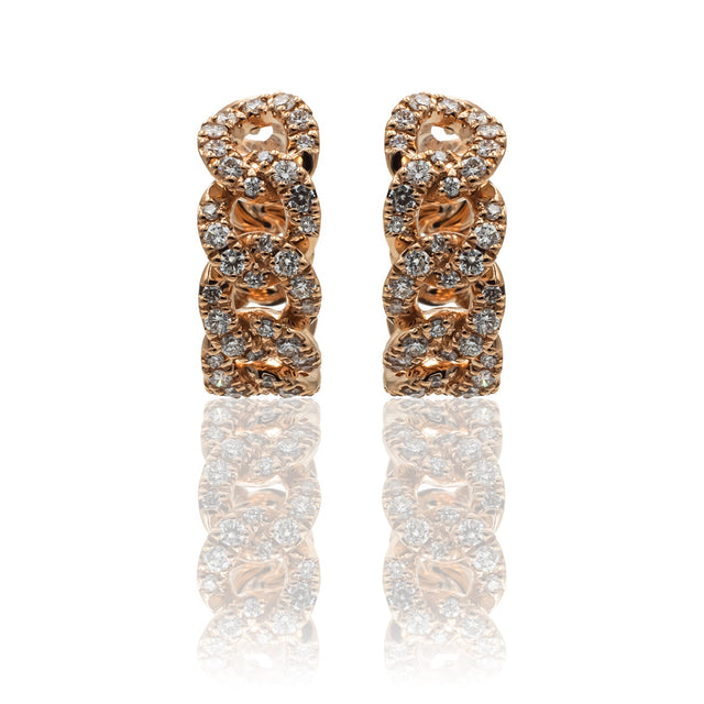 Orecchini Cerchi groumette di Diamanti In Oro Rosa-Orecchini-CRIVELLI-Gioielleria Granarelli