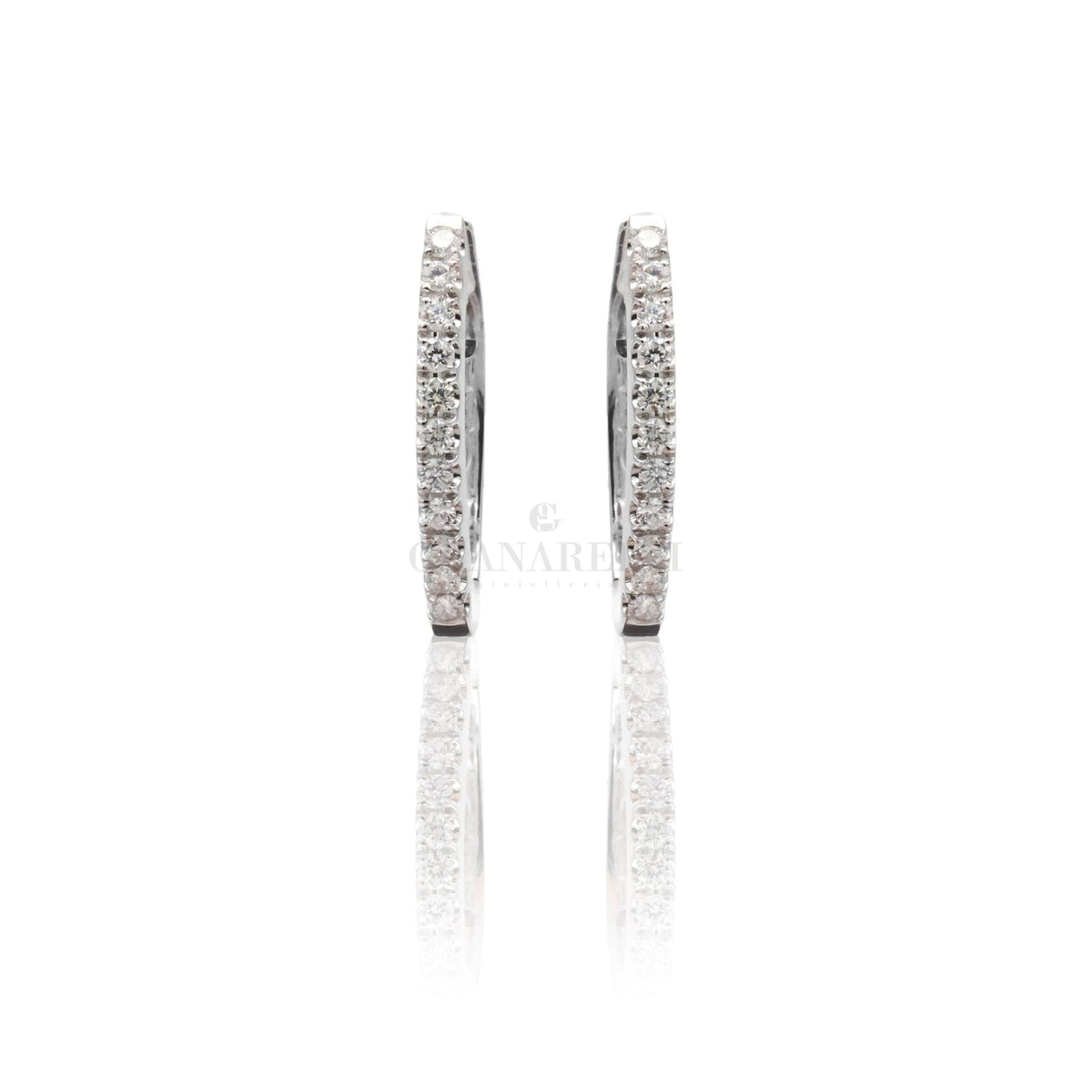 Orecchini Ovali Diamanti Bianchi 0.54t in Oro Bianco-Orecchini-GRANARELLI-Gioielleria Granarelli
