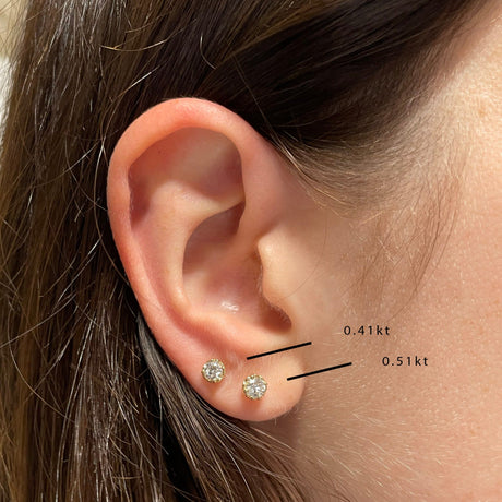 Orecchini Punto Luce Diamante 0.51kt-Orecchini-RECARLO-Gioielleria Granarelli