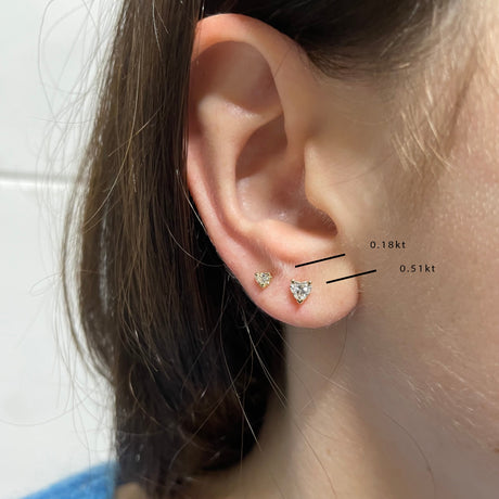 Orecchini Punto Luce Diamante taglio Cuore 0.18kt-Orecchini-RECARLO-Gioielleria Granarelli