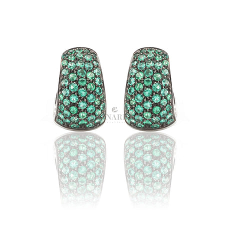 Orecchini Smeraldi Pavè in Oro Bianco-CRIVELLI-117-or139-S-Gioielleria Granarelli