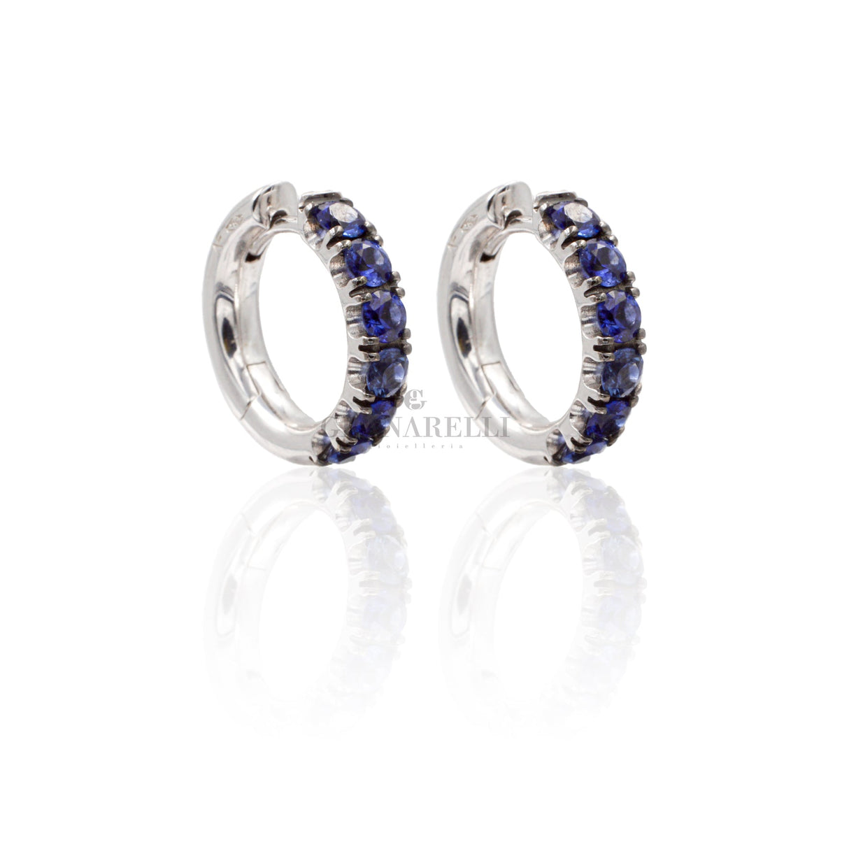 Orecchini cerchi diamanti e zaffiri 1.16kt-CRIVELLI-117-or658-Gioielleria Granarelli