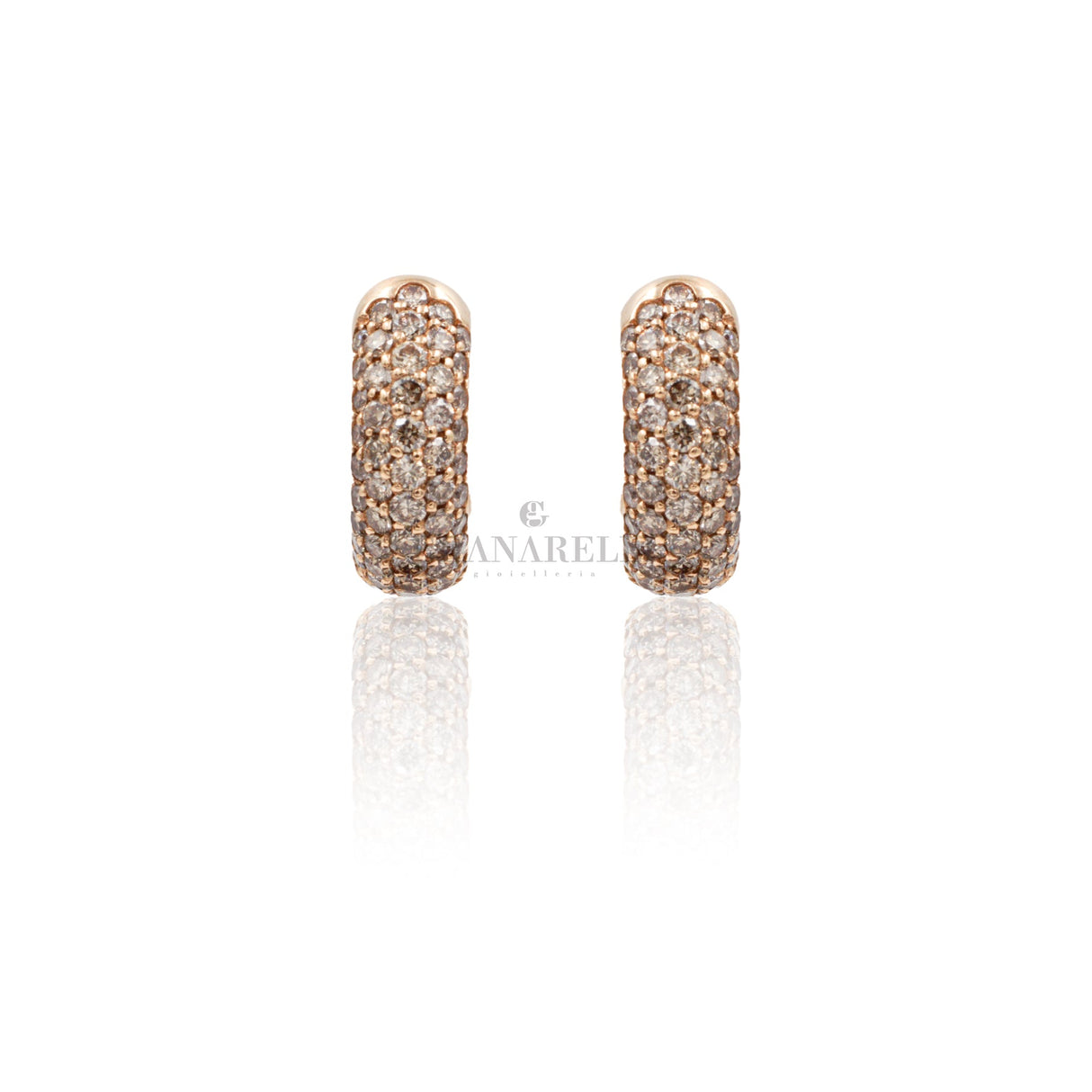 Orecchini pavé Diamanti Brown in Oro Rosa-CRIVELLI-234-3155-Gioielleria Granarelli