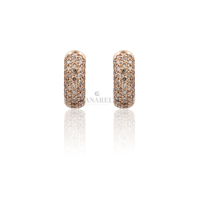 Orecchini pavé Diamanti Brown in Oro Rosa-CRIVELLI-234-3155-Gioielleria Granarelli