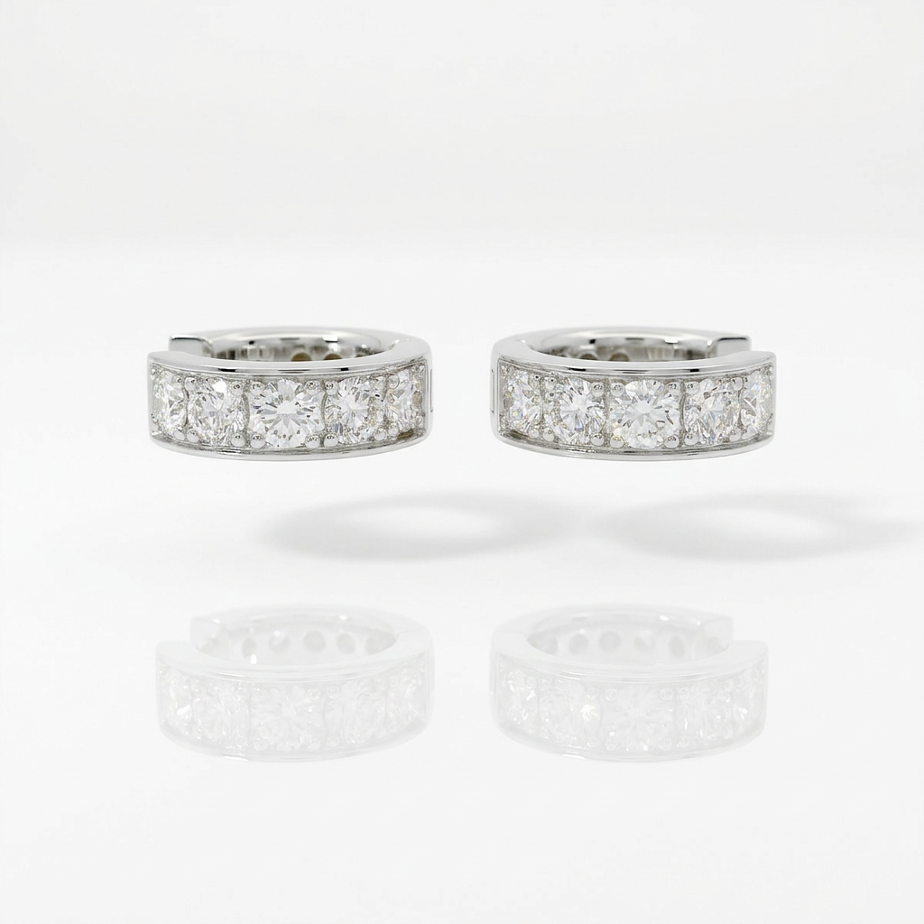 Orecchini Cerchio Diamanti 1.00ct Oro Bianco