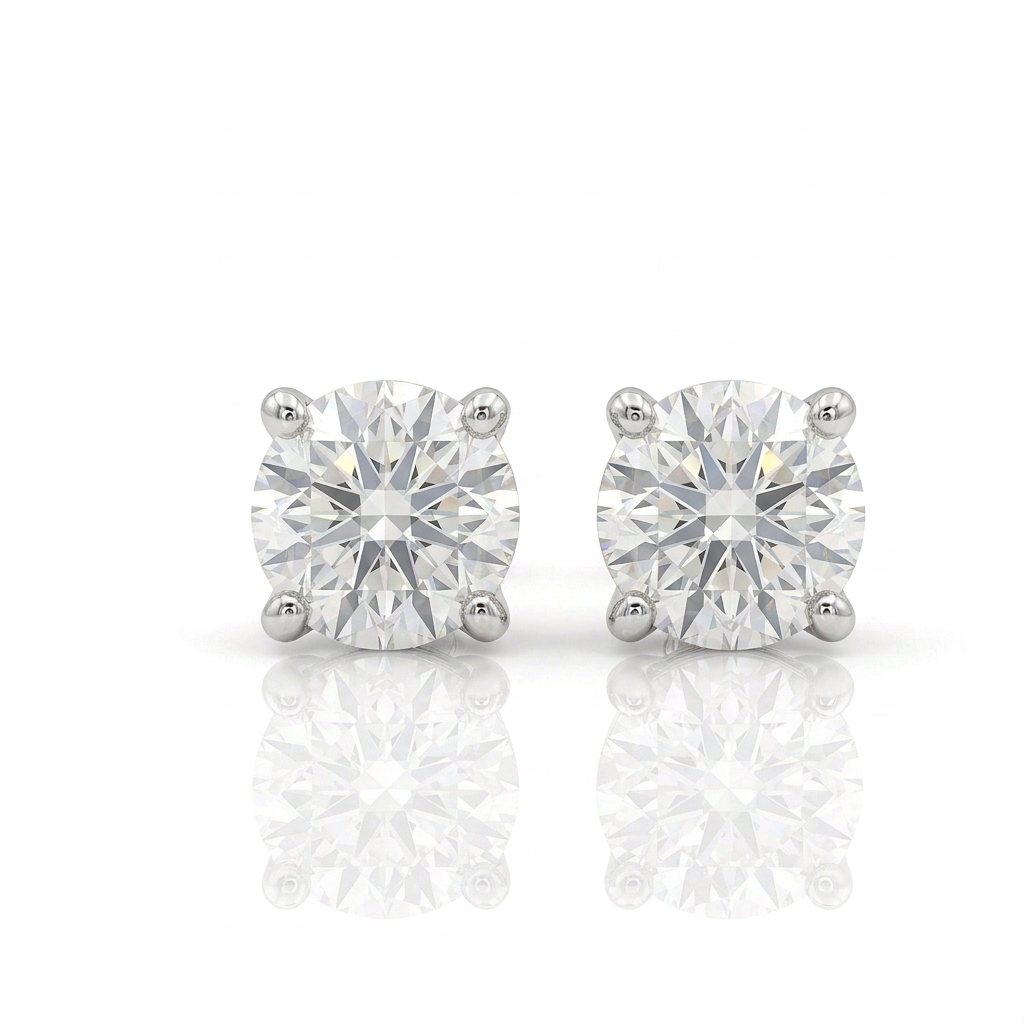 Orecchino Punto Luce Castone calice 1.12kt GIA