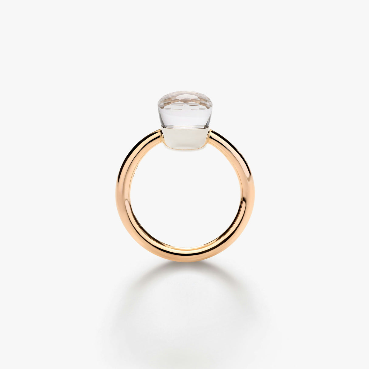 Petit Nudo Ring aus Roségold und weißem Topas
