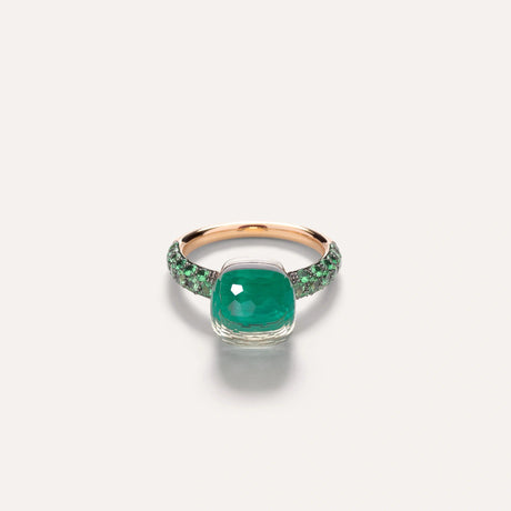 Anello Nudo Classic Oro Rosa Prasiolite, Malachite e Tzavoriti-Anelli-POMELLATO-Gioielleria Granarelli