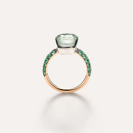 Anello Nudo Classic Oro Rosa Prasiolite, Malachite e Tzavoriti-Anelli-POMELLATO-Gioielleria Granarelli