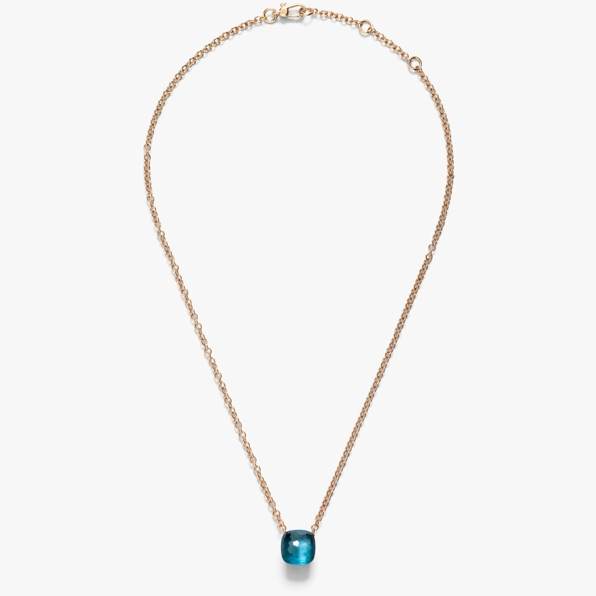 Girocollo Nudo Petit Oro Rosa e Topazio Blu London