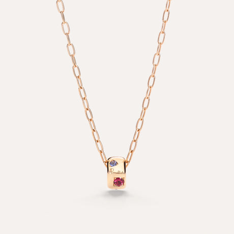 Collana Pendente Iconica in Oro Rosa e Pietre-Girocolli-POMELLATO-Gioielleria Granarelli