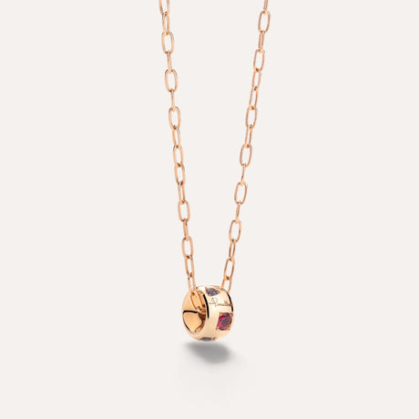Collana Pendente Iconica in Oro Rosa e Pietre-Girocolli-POMELLATO-Gioielleria Granarelli