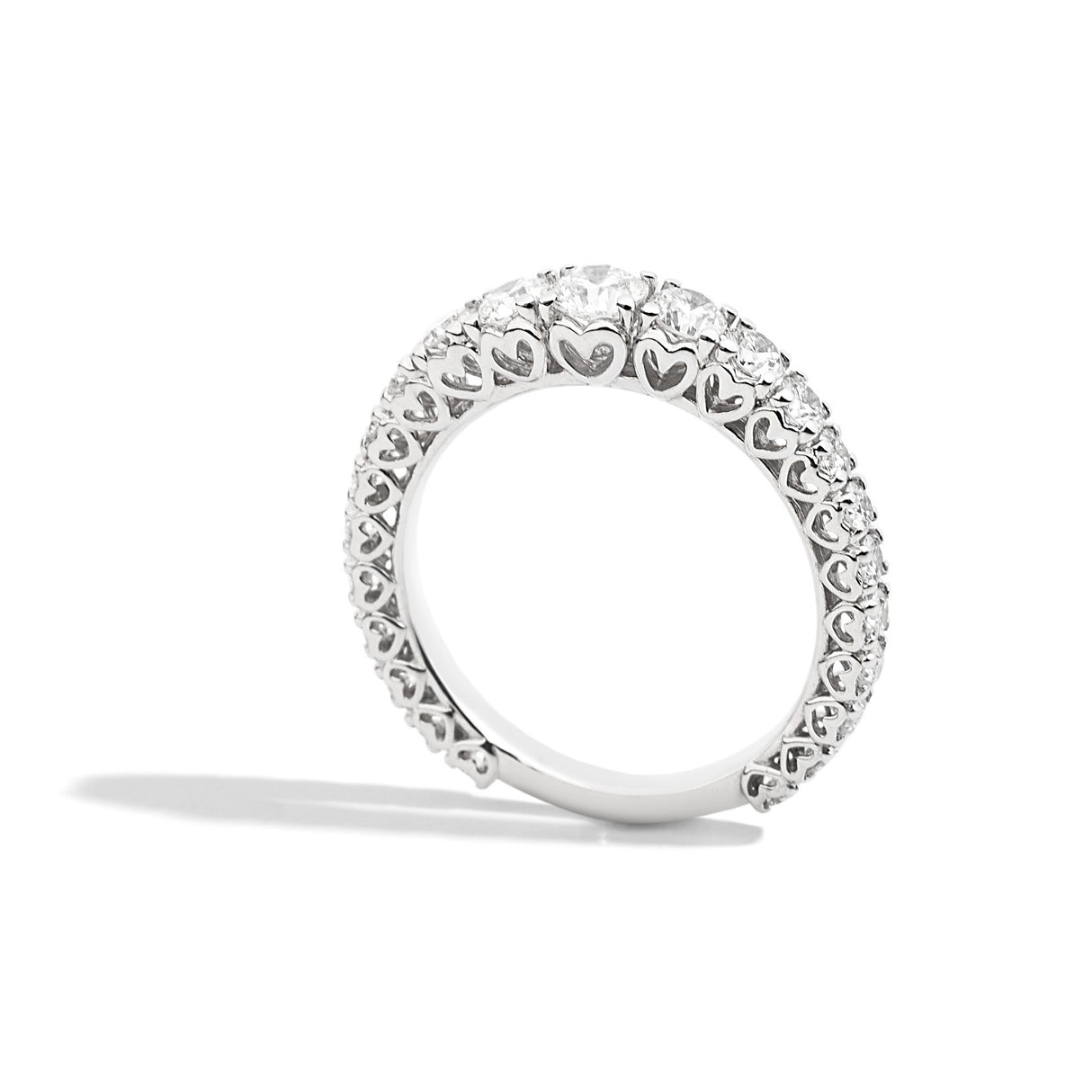 Anello Fedina scalata Diamanti in Oro Bianco ct 0.58