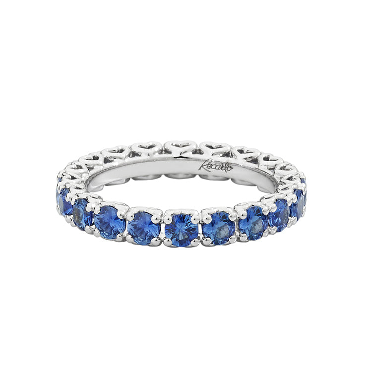 Anello Fedina Girodito Zaffiri Blu Oro Bianco