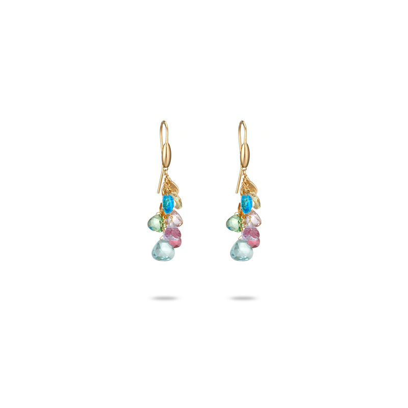 Orecchini a Cristalli Goccia Multicolor