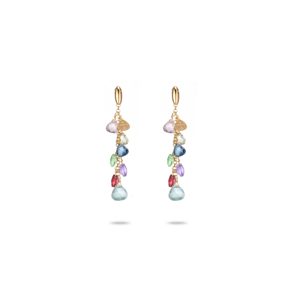 Orecchini a Cristalli Goccia Multicolor