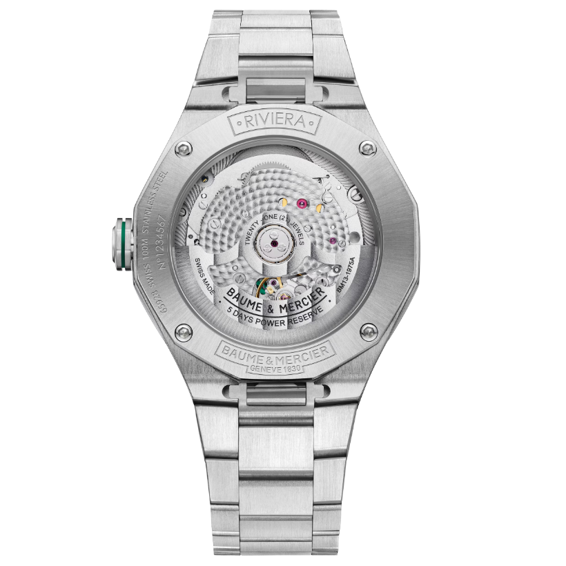 Riviera Automatico Verde Acciaio 39mm-Orologi-BAUME ET MERCIER-Gioielleria Granarelli
