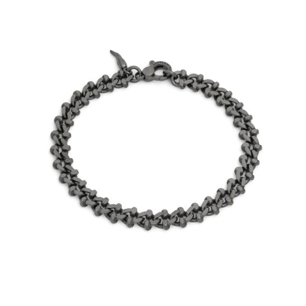 Bracciale Maglia Crab Nero cm. 21