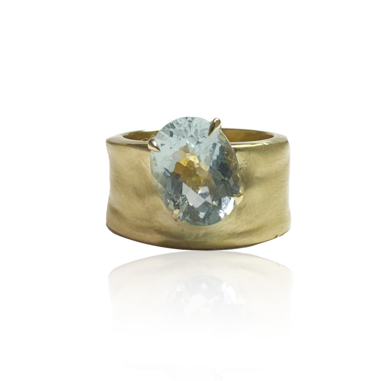 Anello Sorapis Berillo Azzurro in Oro Giallo 9kt