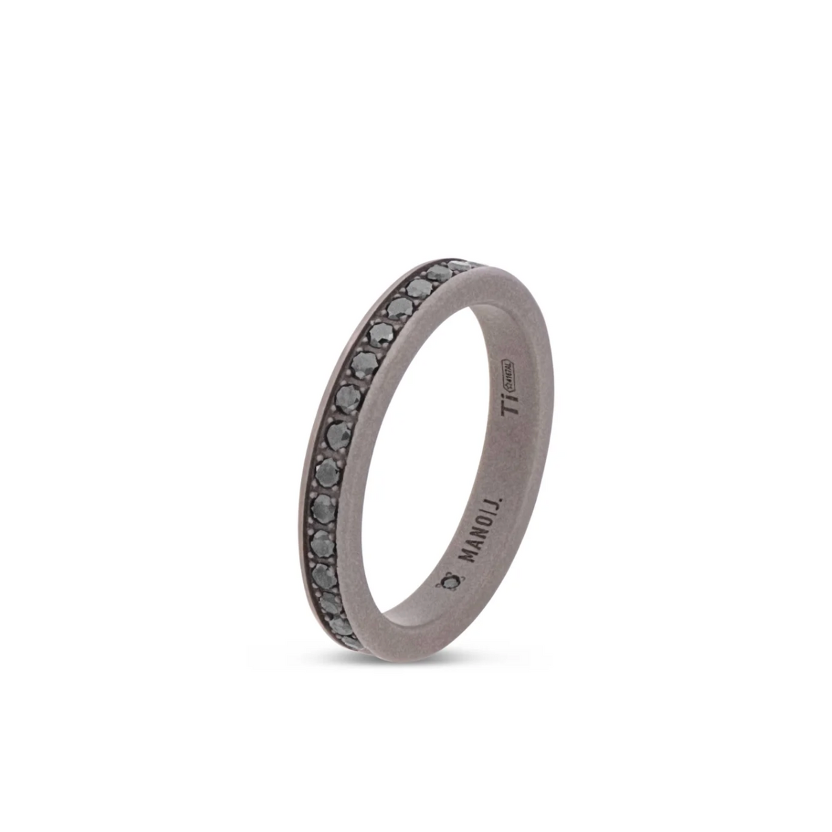 Fine man's Fedin Ring Titanium and black diamond 0.10 Tg. 20