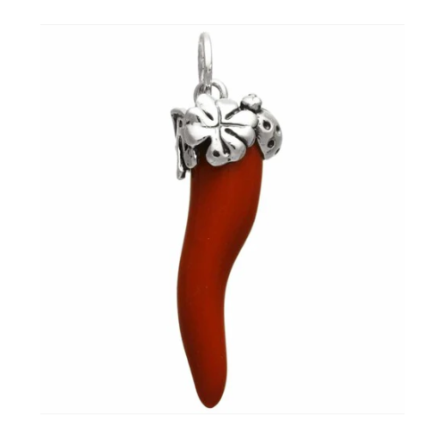Charm Corno Rosso Quadrifoglio Grande