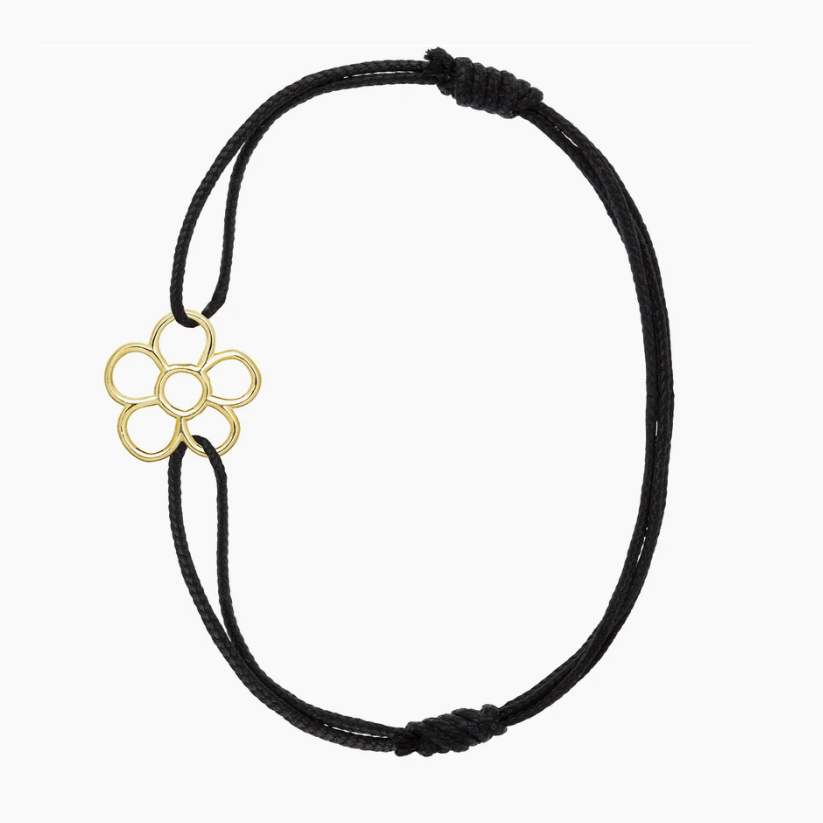 FLORECITA BRACCIALE CORDA NERA
