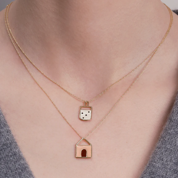 Collana Casita Prisma Rosa