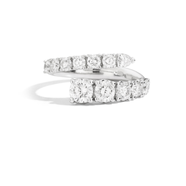 Anello Contrariè Oro Bianco Diamanti Bianchi