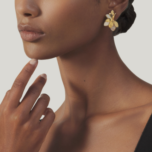 Orecchini Skin Madreperla Argento Dorato