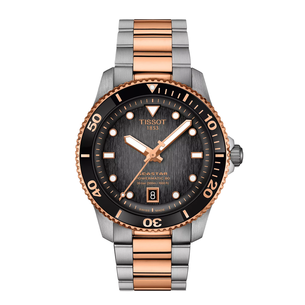 Seastar 1000 Powermatic 80 40mm Acciaio e PVD Oro Rosa-Orologi-TISSOT-Gioielleria Granarelli