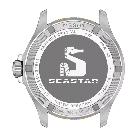 Seastar 1000 Quarzo GMT Nero Acciaio Bicolore 40mm-Orologi-TISSOT-Gioielleria Granarelli
