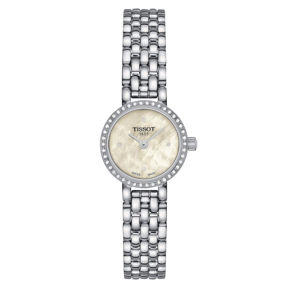 Lovely Round Madreperla con Diamanti Acciaio-Orologi-TISSOT-Gioielleria Granarelli