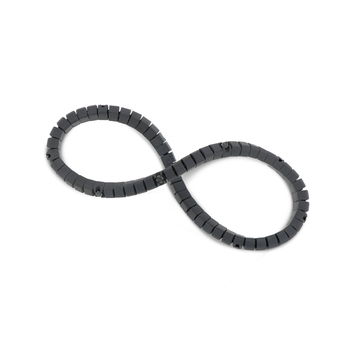 Bracciale Tennis elastico in Titanio Nero e 10 Diamanti Neri da 5 Punti