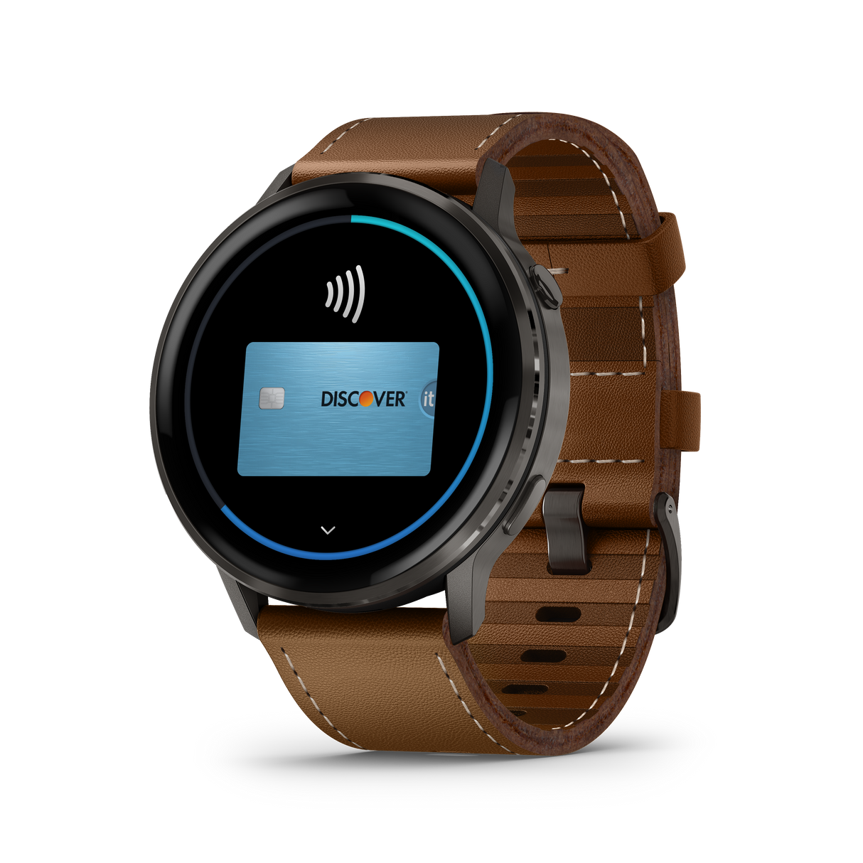 Venu® 4 - 45 mm Slate con cinturino in silicone Black e cinturino in pelle Brown