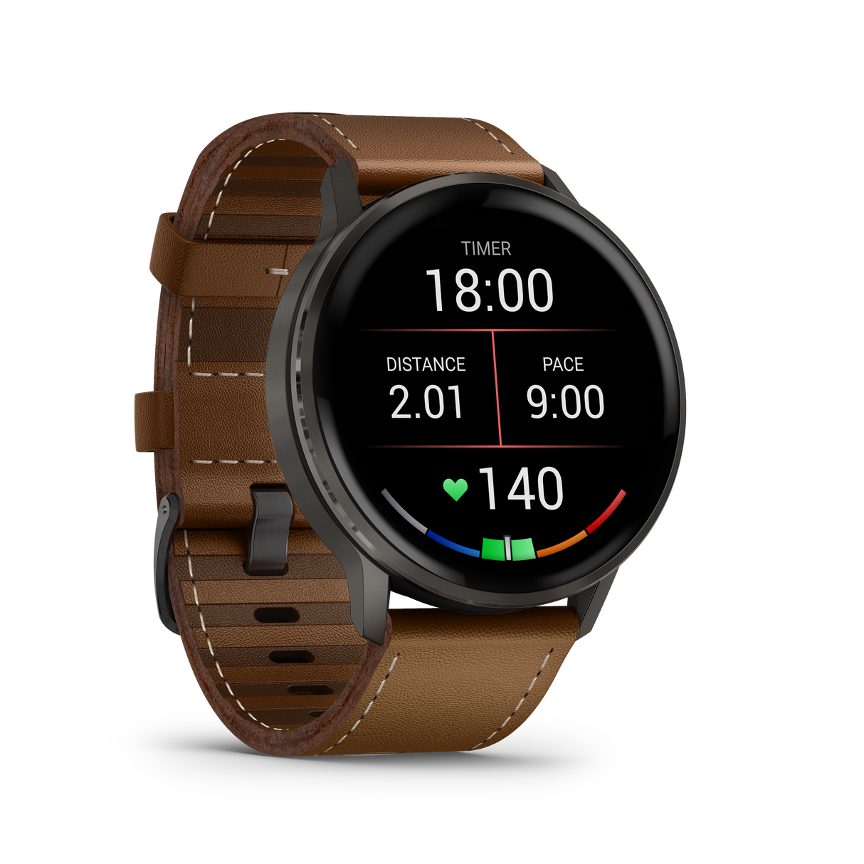 Venu® 4 - 45 mm Slate con cinturino in silicone Black e cinturino in pelle Brown