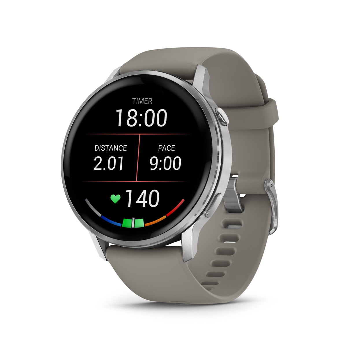 Venu® 4 - 45 mm Silver con cinturino in silicone Silver Gray