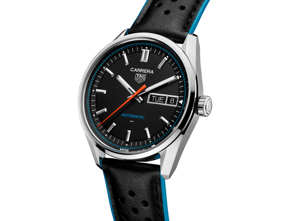 Carrera Automatico Day-Date Nero 41 mm Pelle