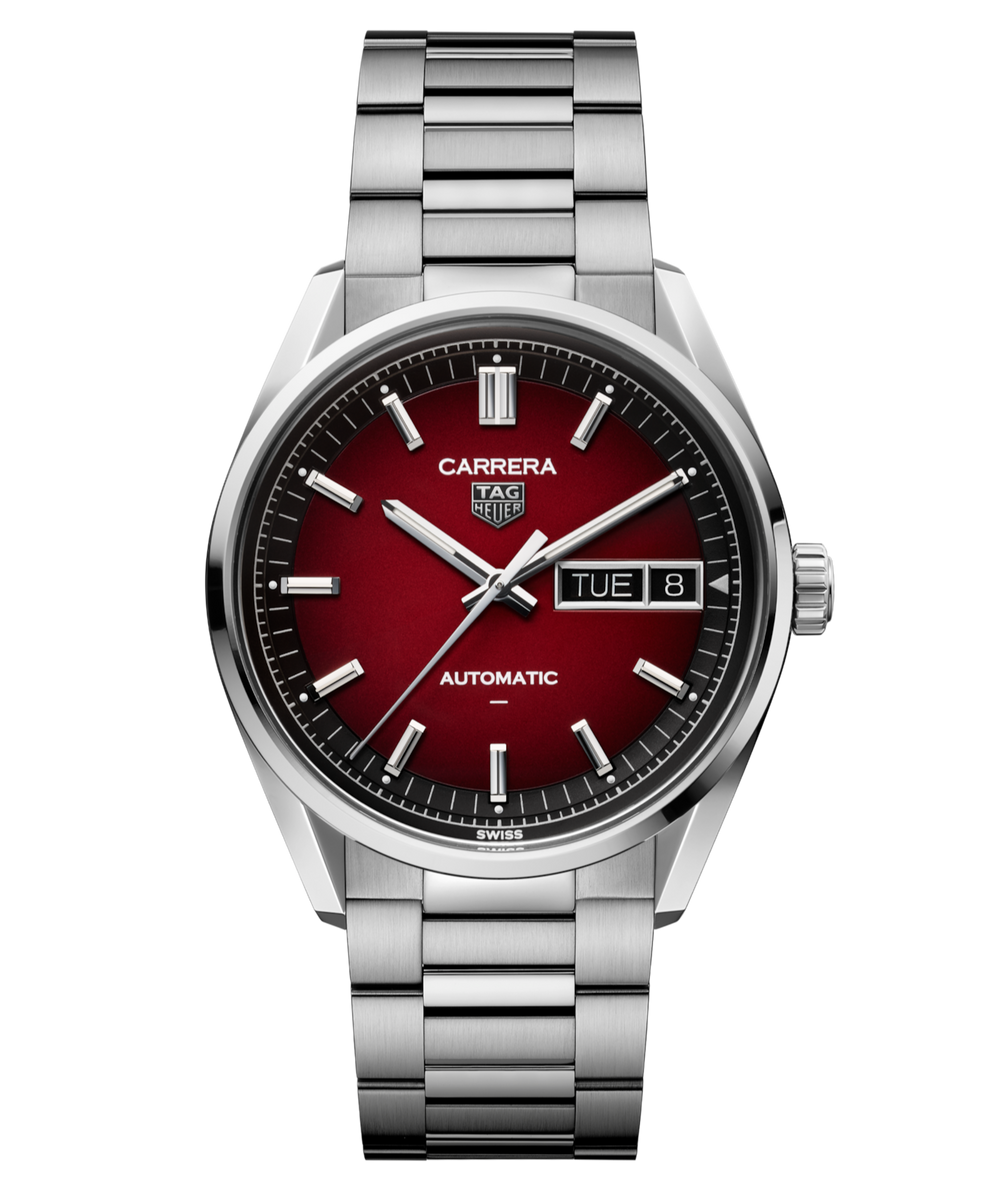 Carrera Automatico Day-Date Rosso 41 mm Acciaio
