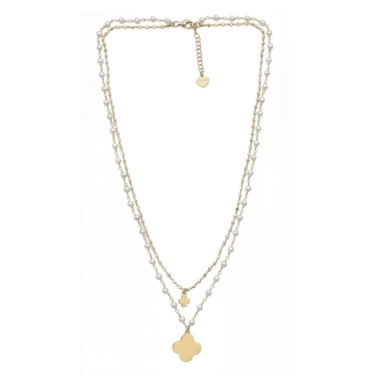 Collana Doppio Quadrifoglio con Perle Vibes