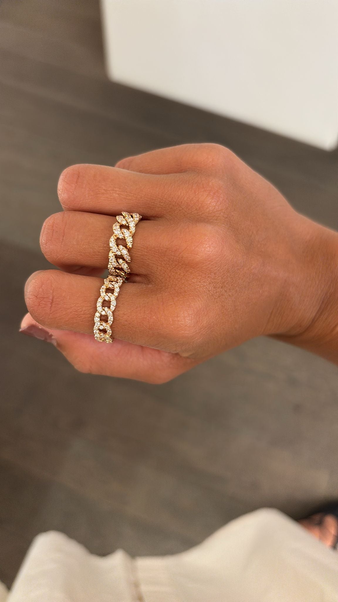 Groumette-Ring aus Roségold und Diamanten ct 0,95