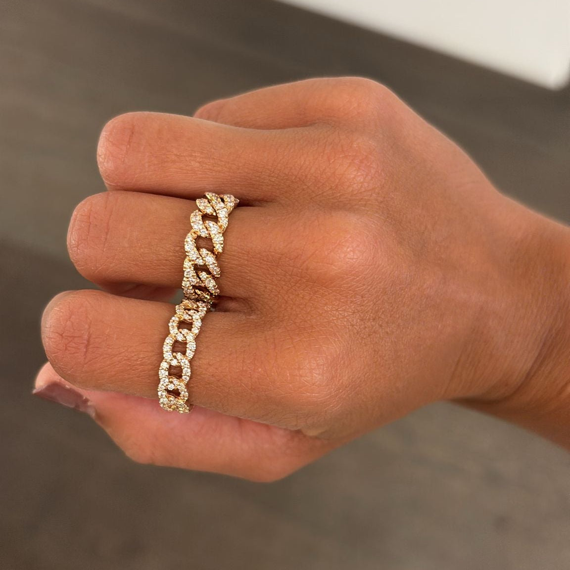 Rose gold and diamonds Groume ring CT 0.95