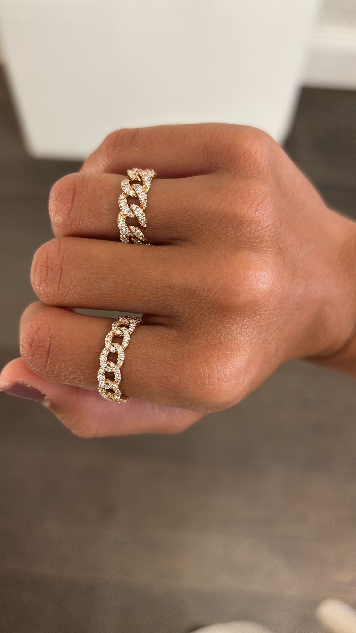 Groumette-Ring aus Roségold und Diamanten ct 0,95